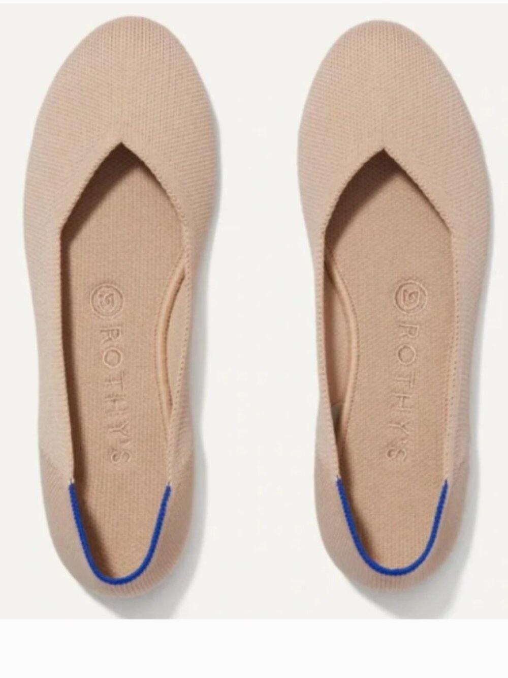 Rothy’s The Flat Round Toe in Ecru Size 9.5 Like New